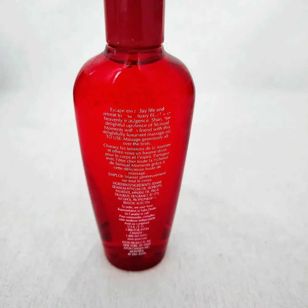 Avon Sensual Moments Massage Oil 4.2 oz. NEW 2001 Red Bottle Discontinued